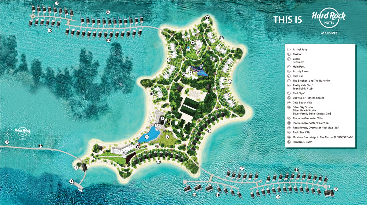 马尔代夫硬石酒店地图